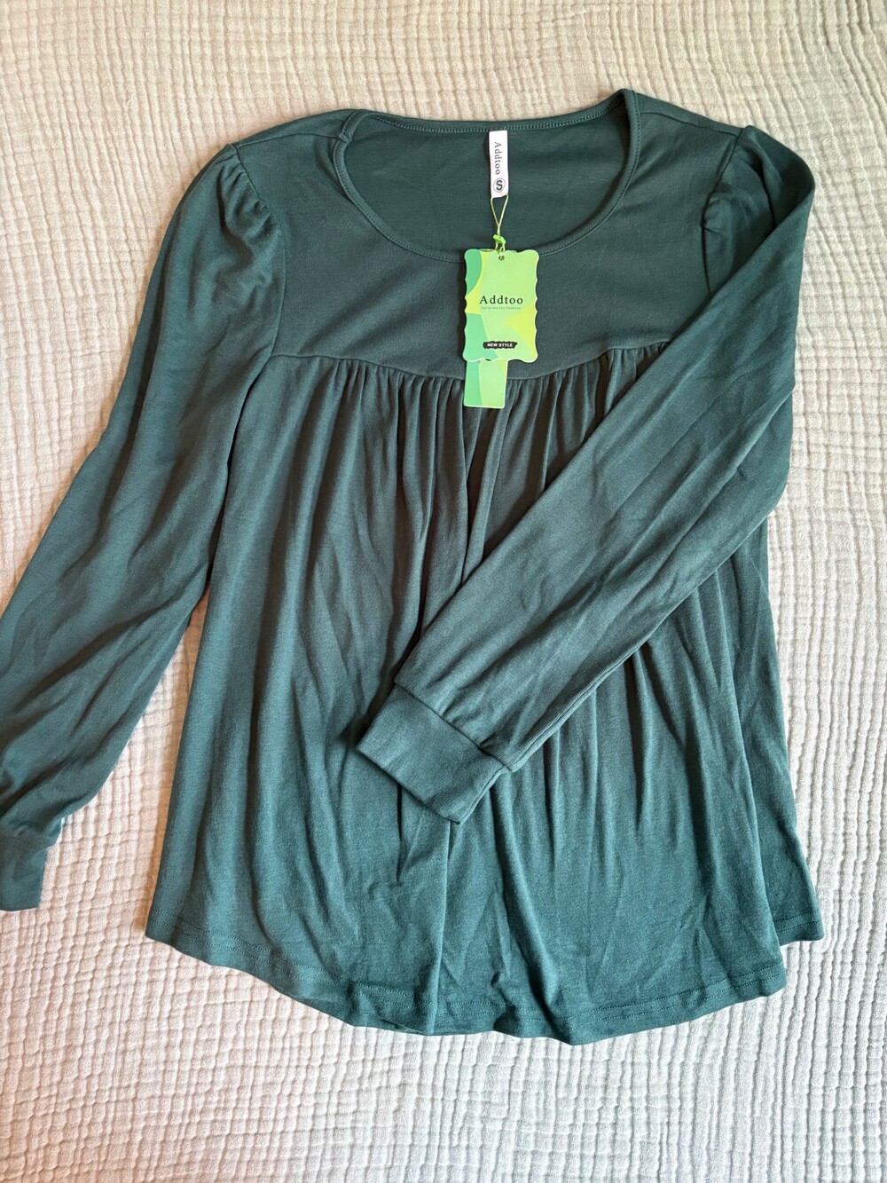 Addtoo Small Long Sleeve Top Dark Green